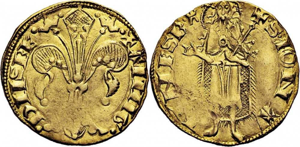 A close-up of a gold coin Description automatically generated